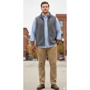 Solaris Grey Fleece Full Zip Vest Pockets Activewear Outdoors Mens Size 3XT NEW